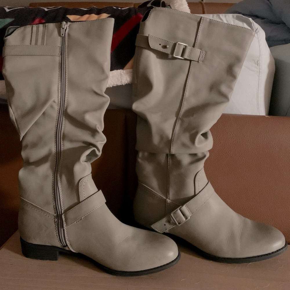 Route 66 Knee High Boots Light Gray sz 8M
